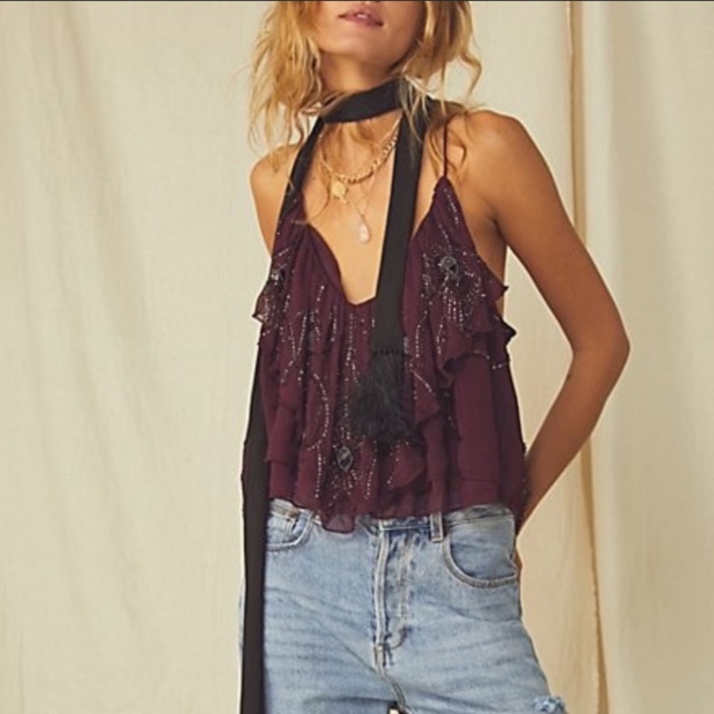 Free People Elsa Embellished Tank Top